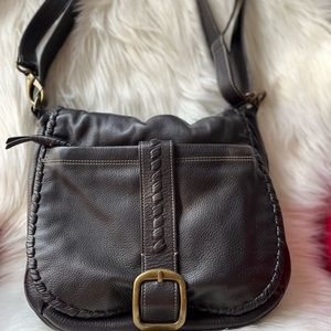 LEVENGER BLACK DISTRESSED LEATHER  HOBO TOTE